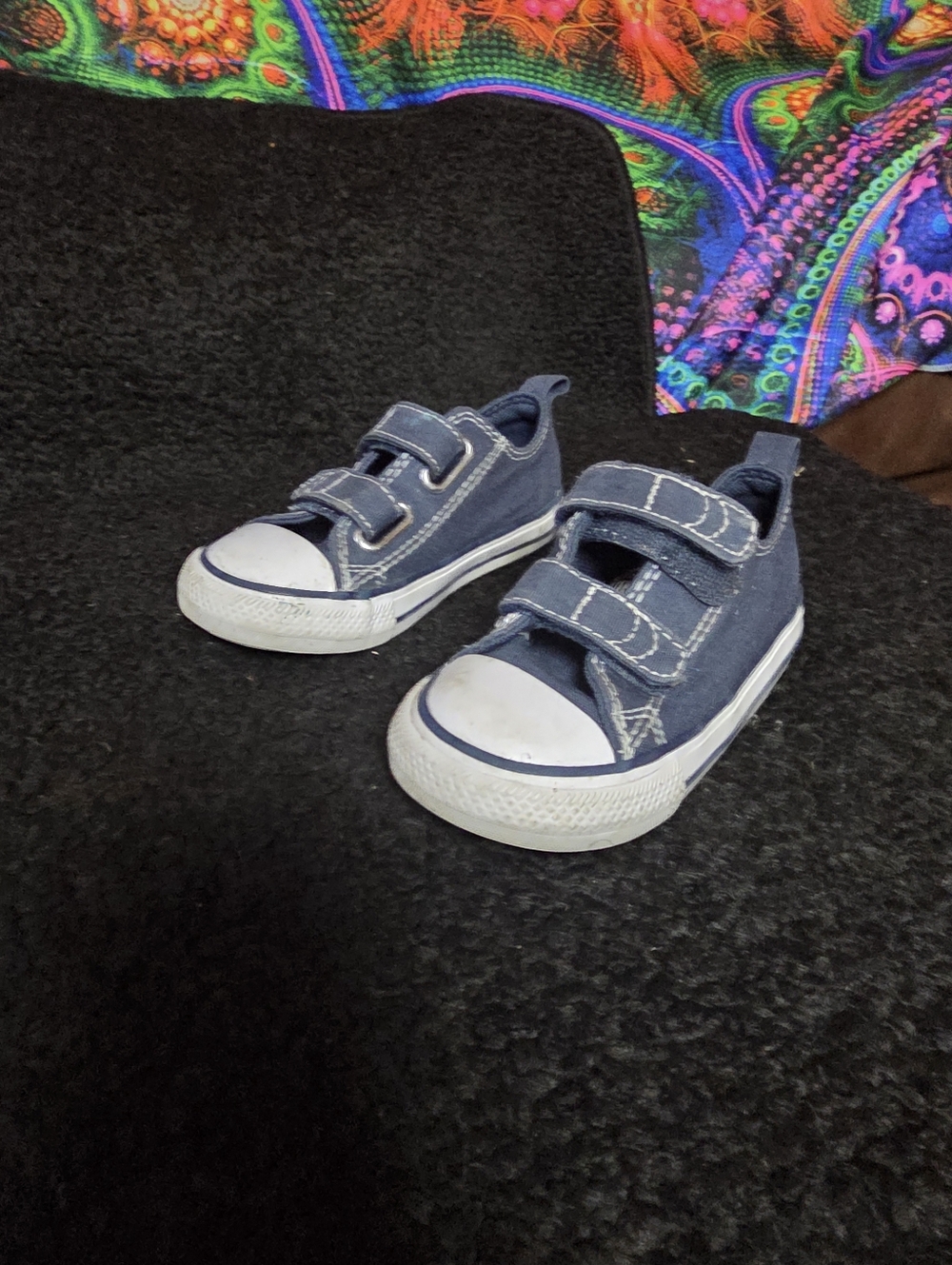 Converse Kids Navy Blue Velcro Low-Top Sneakers